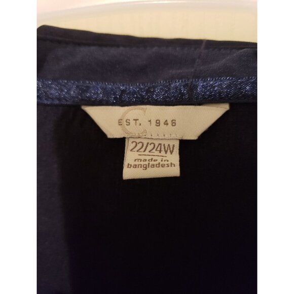 EST. 1946 plus size navy sleeveless, button front blouse, size 22/24W - Picture 3 of 6